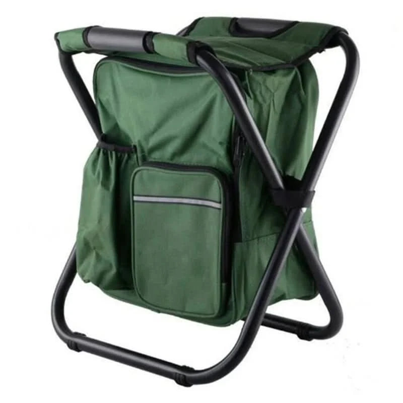 Backpack Chair with Insulated Cooler & Foldable Seat