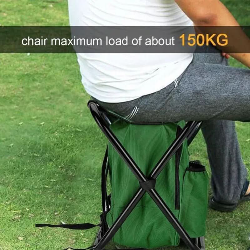 Backpack Chair with Insulated Cooler & Foldable Seat