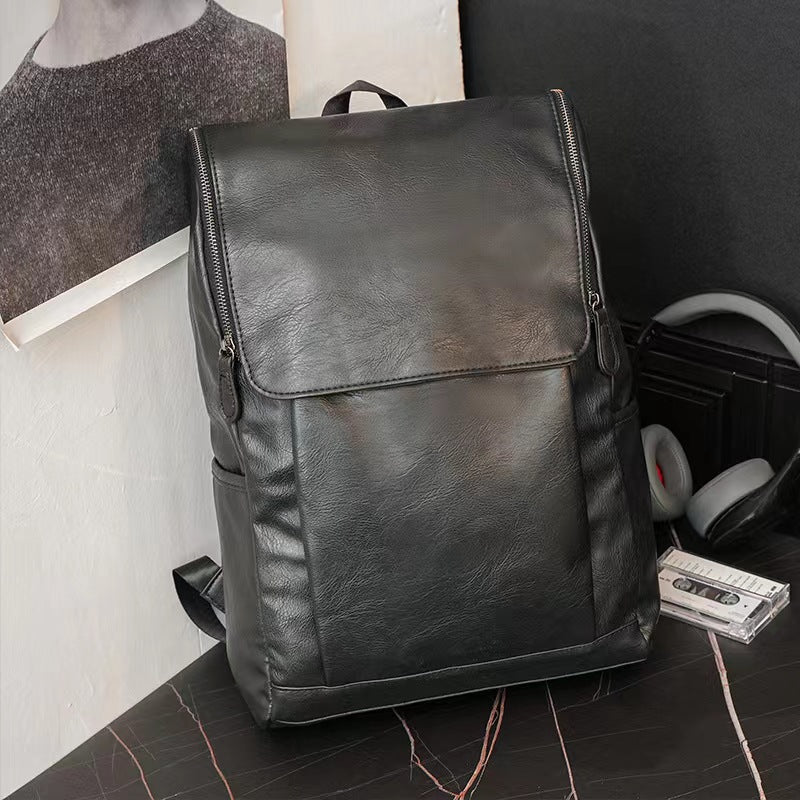 Backpack Leather Anti-Theft Multiple Compartments