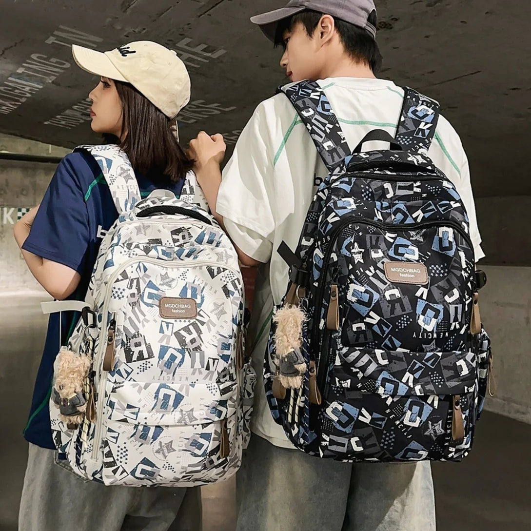 Backpack Multiple Compartments Abrasion-Resistant Padded Adjustable Straps