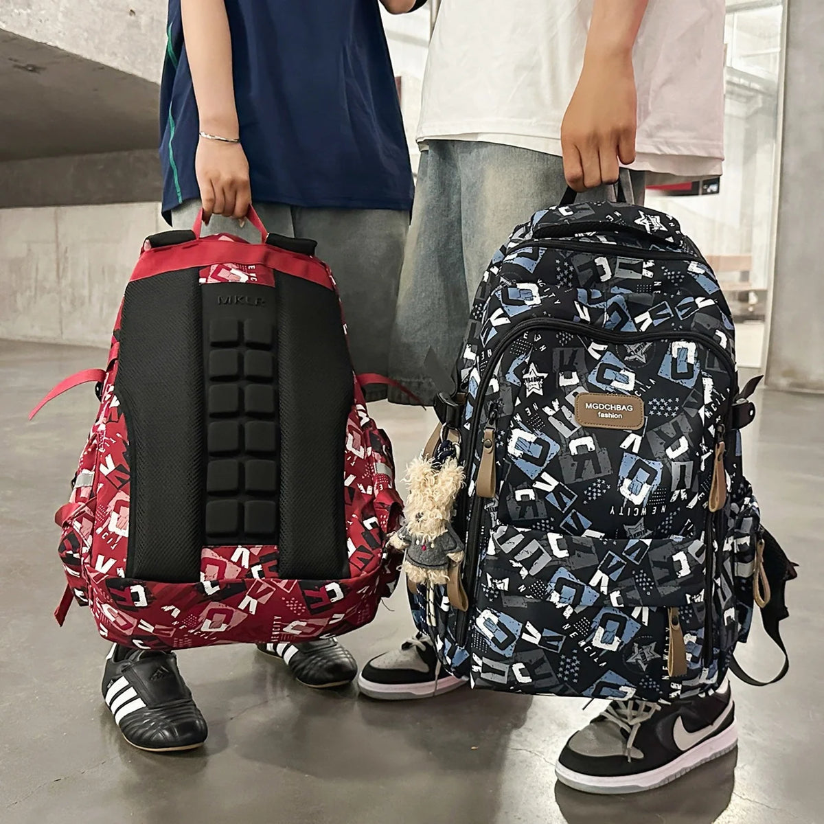 Backpack Multiple Compartments Abrasion-Resistant Padded Adjustable Straps