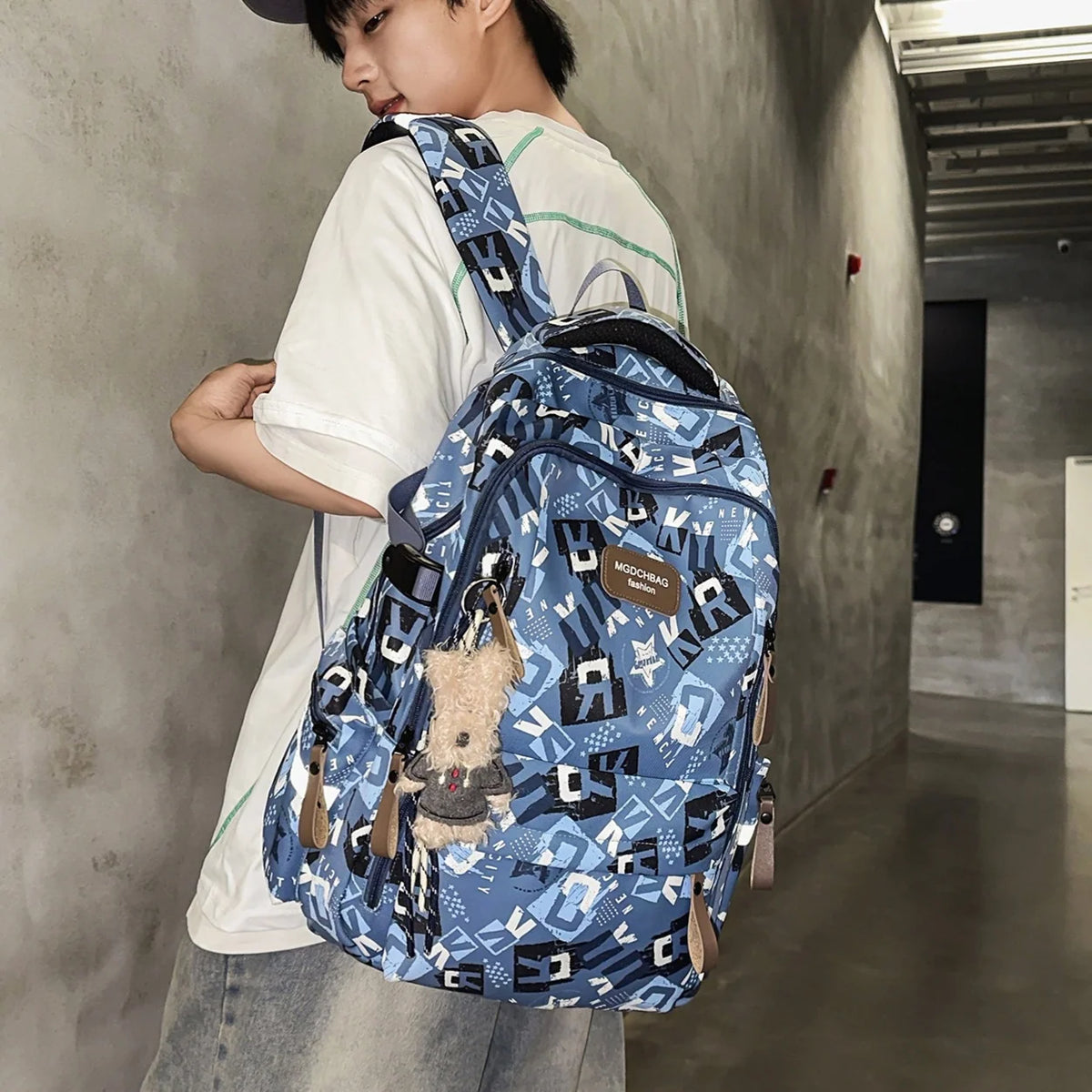 Backpack Multiple Compartments Abrasion-Resistant Padded Adjustable Straps