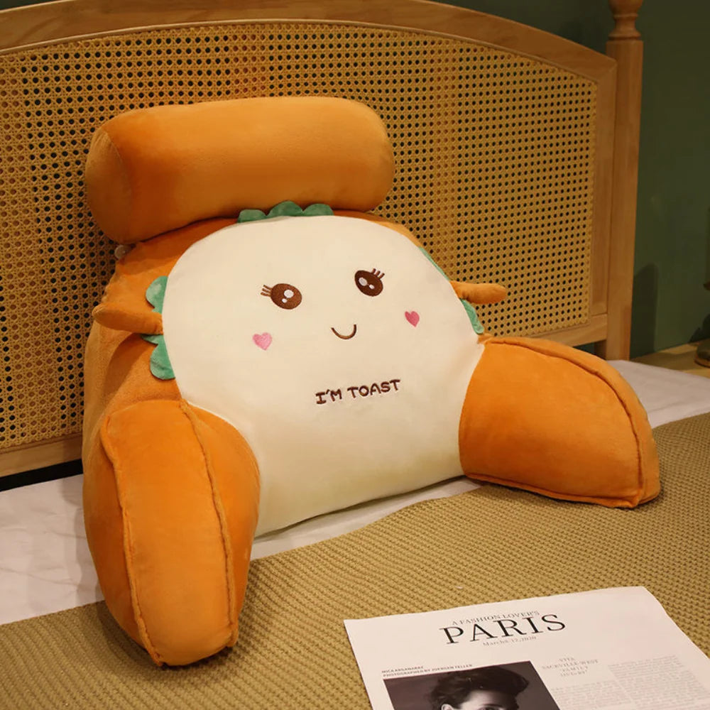 Backrest Pillow Memory Foam & Armrests Removable Washable Cover