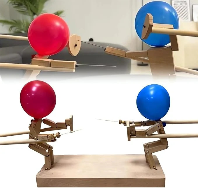 Balloon Pop Game Two-Player Hand-Sanded Bamboo