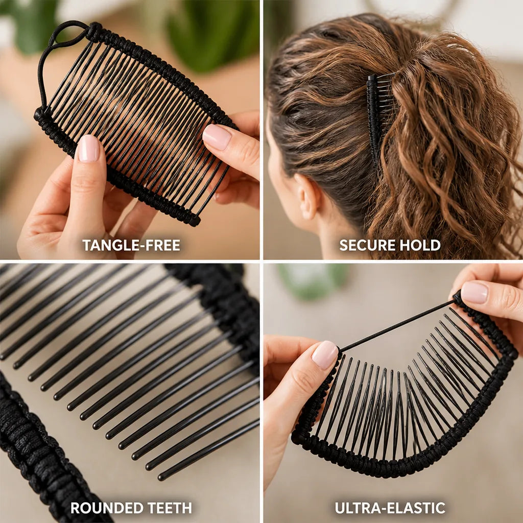 Banana Clip Tangle-Free Elastic Band & Rounded Teeth