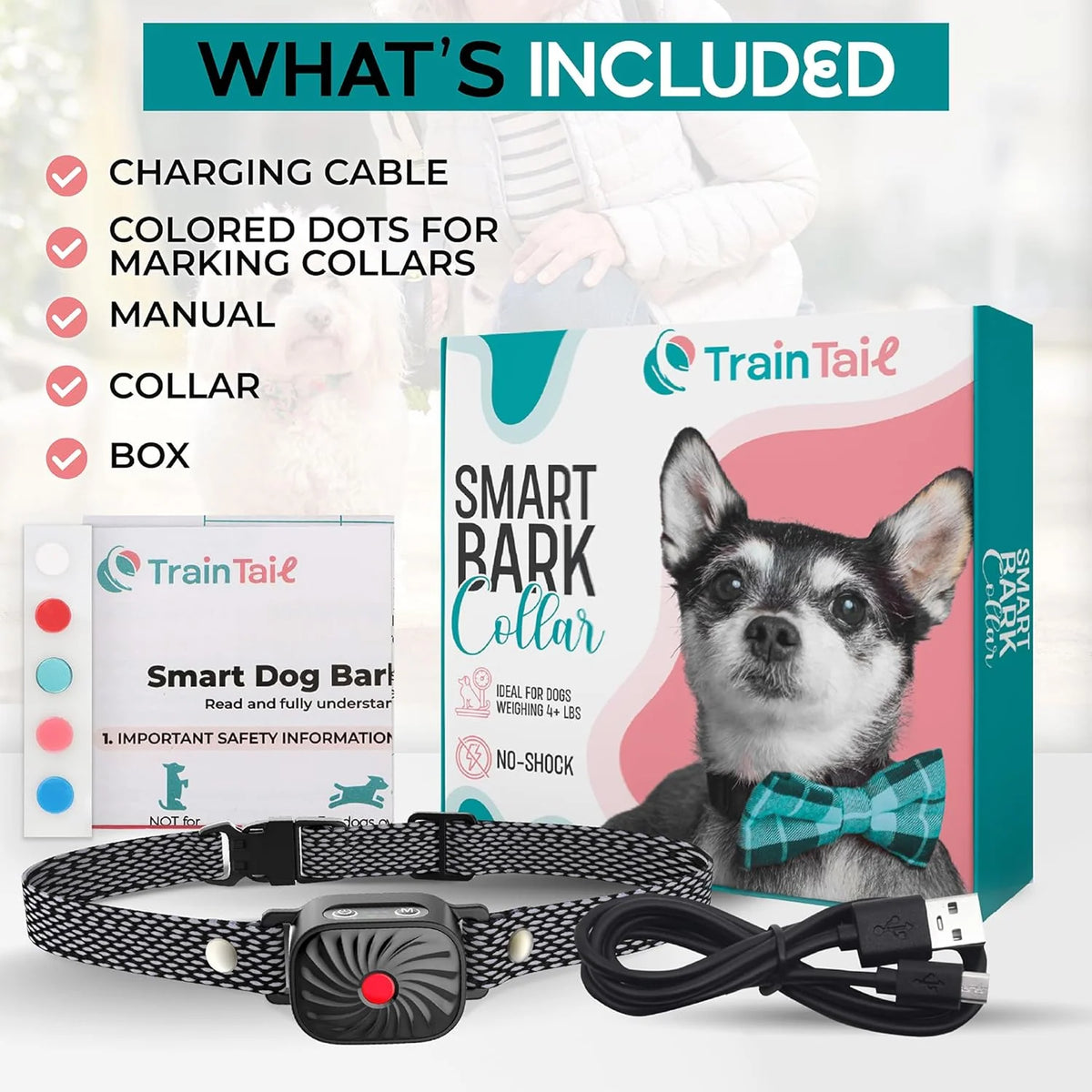Bark Collar for Small Dogs Sound & Vibration Waterproof Rechargeable