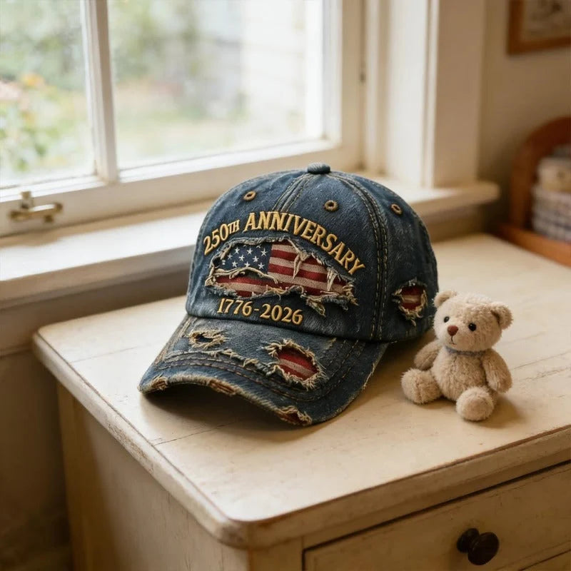 Baseball Cap Vintage Washed Adjustable USA 250th Anniversary Design