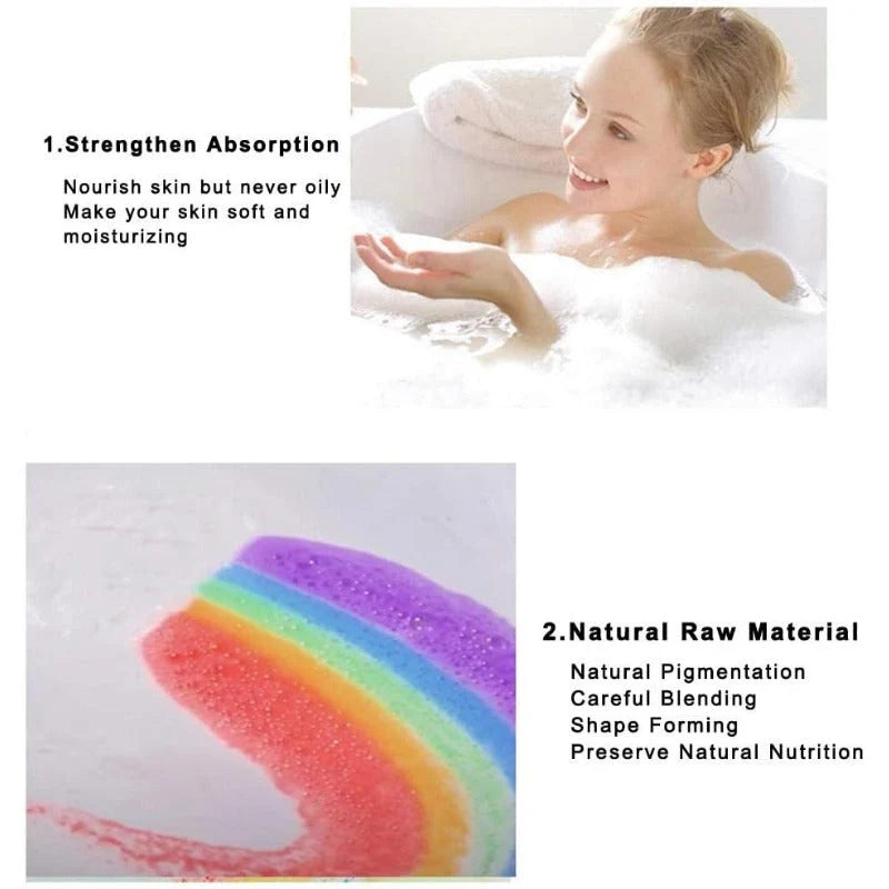 Bath Bomb Slow-Release Rainbow Color & Essential Oils