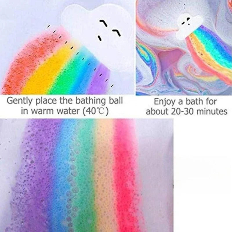 Bath Bomb Slow-Release Rainbow Color & Essential Oils