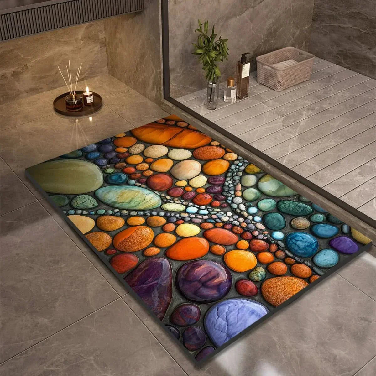 Bath Mat Diatomite Quick-Drying Non-Slip Rubber Base