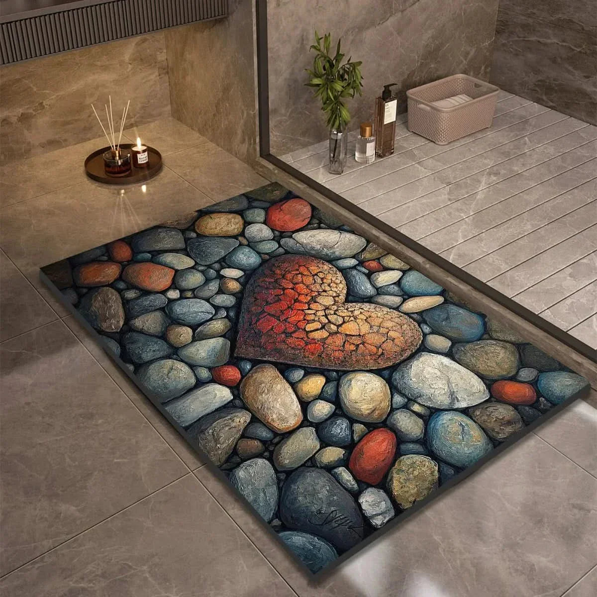Bath Mat Diatomite Quick-Drying Non-Slip Rubber Base