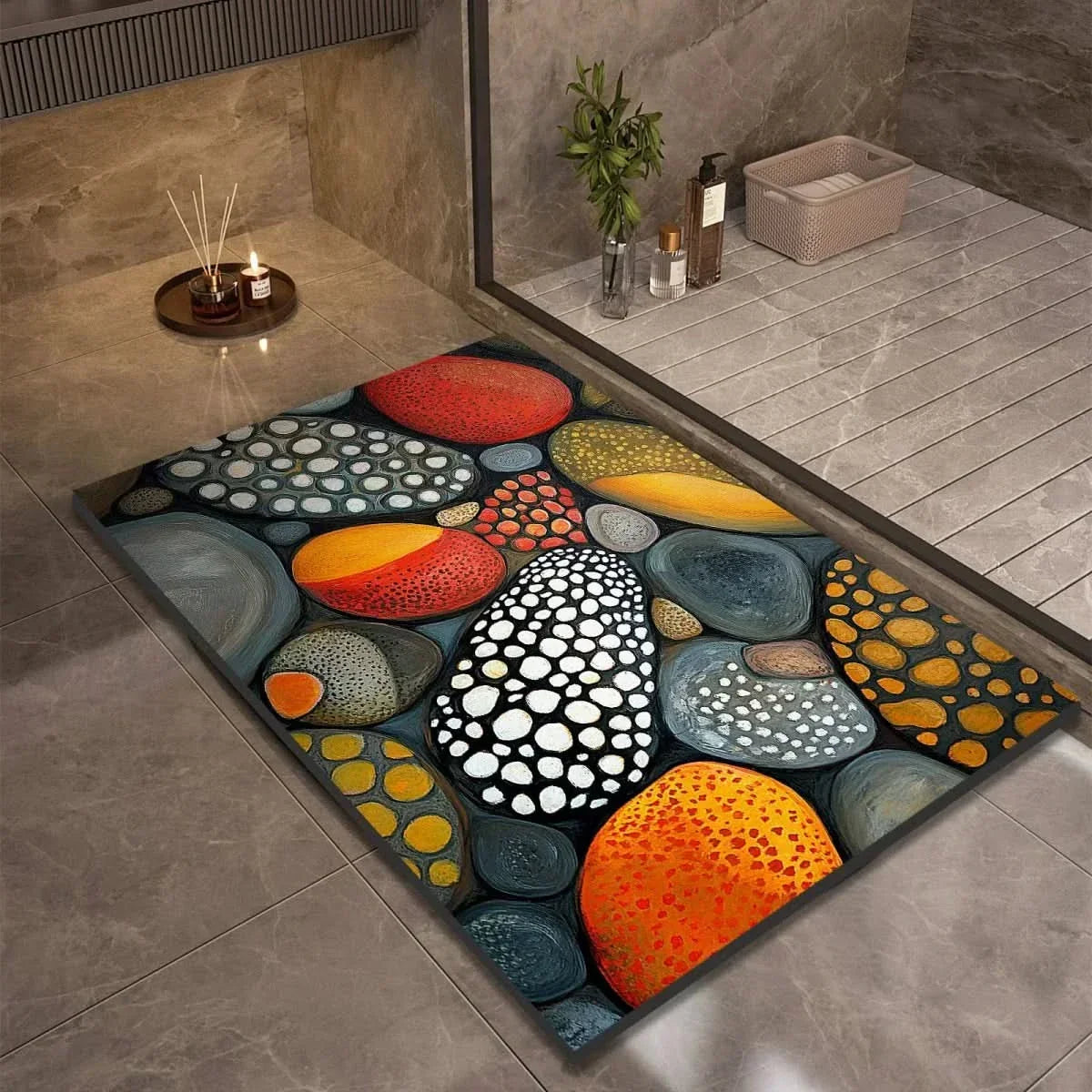 Bath Mat Diatomite Quick-Drying Non-Slip Rubber Base
