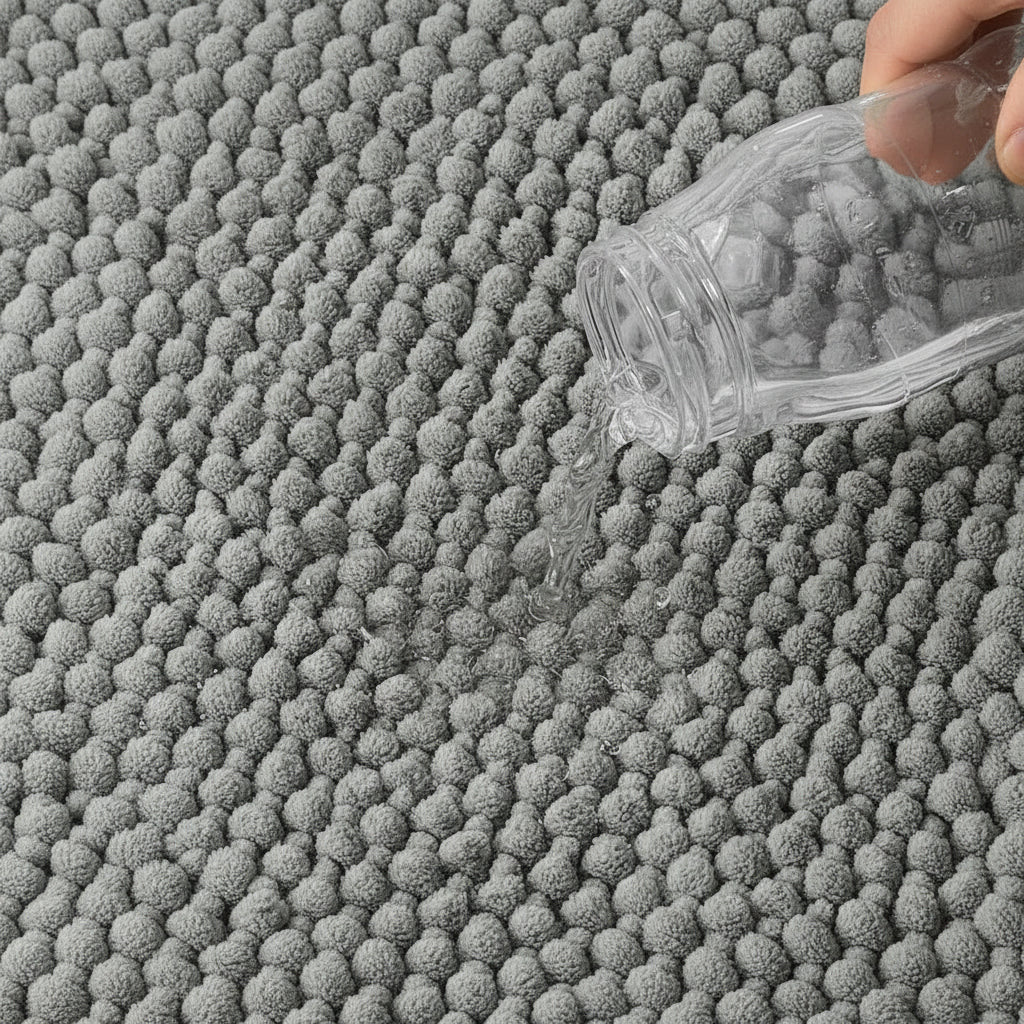 Bath Mat Microfiber Chenille Absorbent Non-Slip Machine Washable