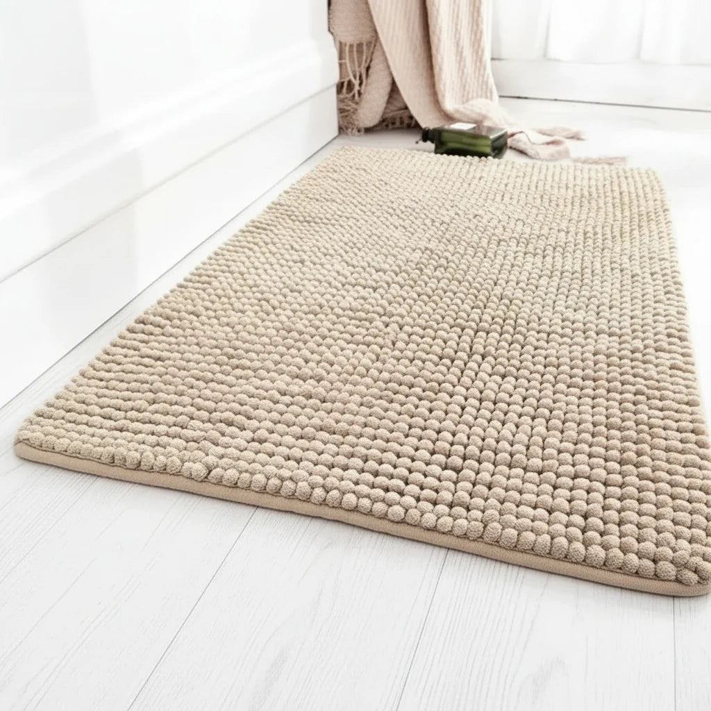 Bath Mat Microfiber Chenille Absorbent Non-Slip Machine Washable