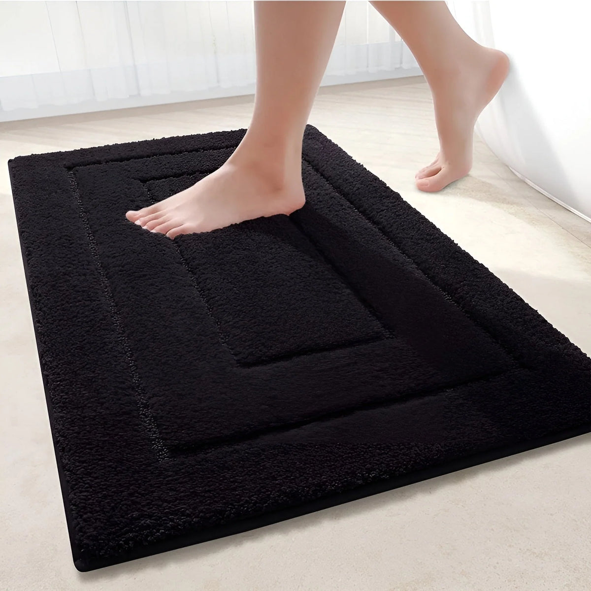 Bath Mat Microfiber Non-Slip Machine-Washable