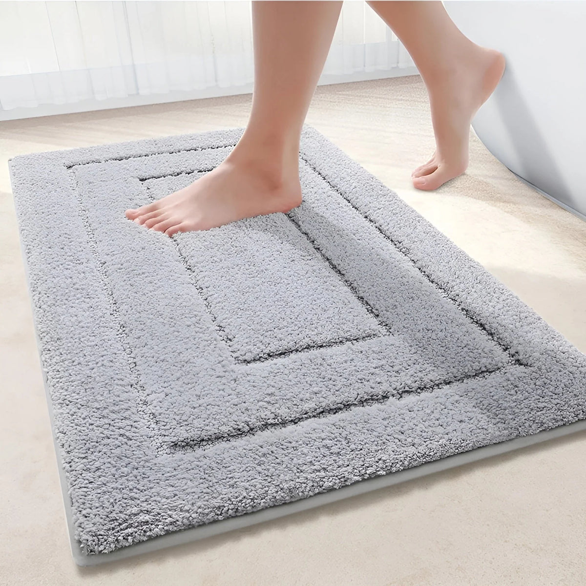 Bath Mat Microfiber Non-Slip Machine-Washable