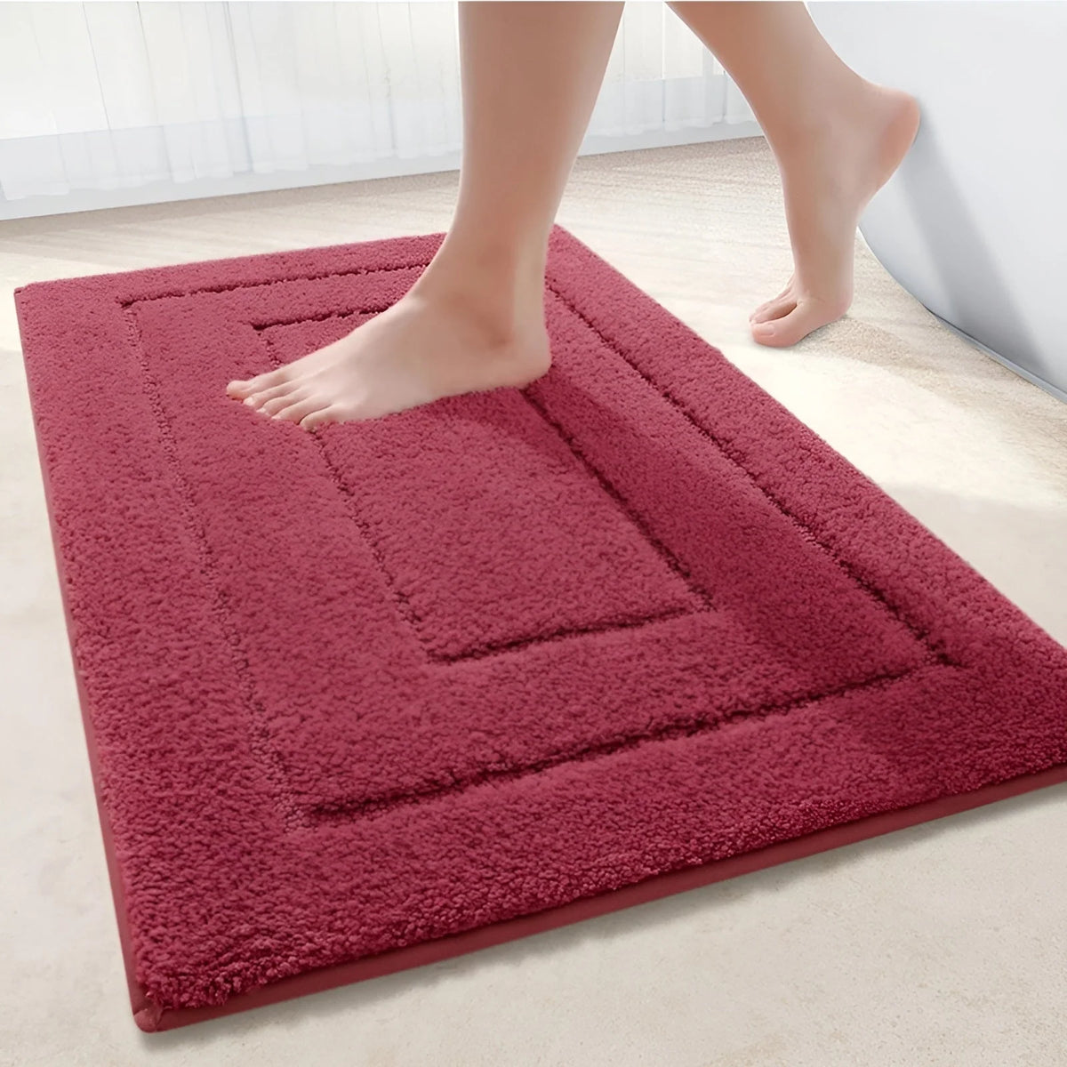 Bath Mat Microfiber Non-Slip Machine-Washable