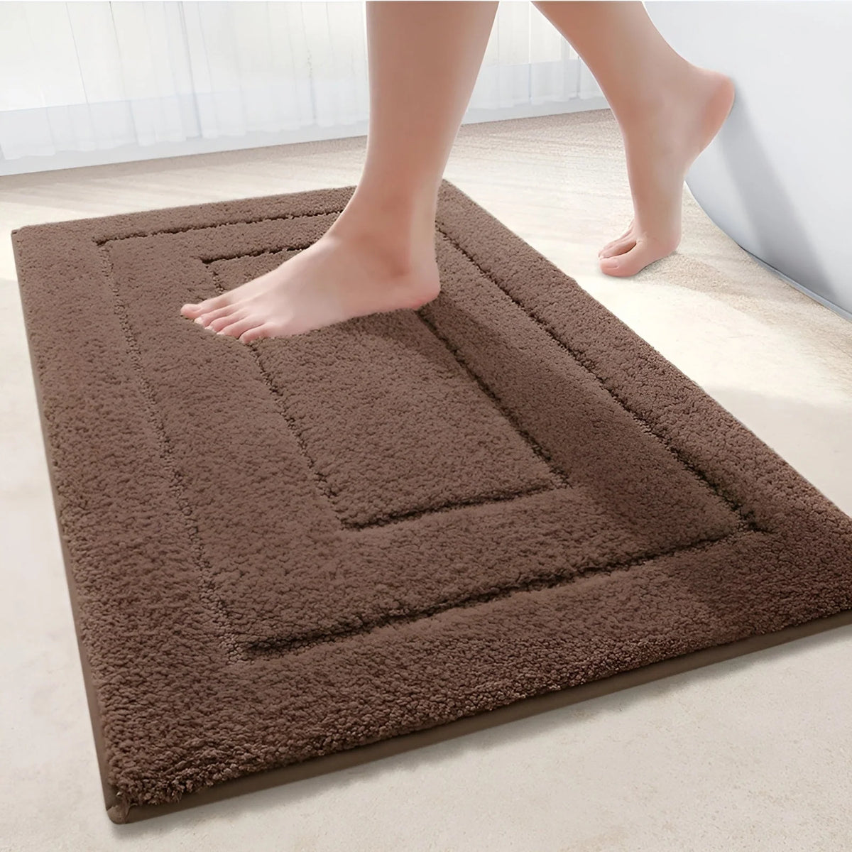 Bath Mat Microfiber Non-Slip Machine-Washable