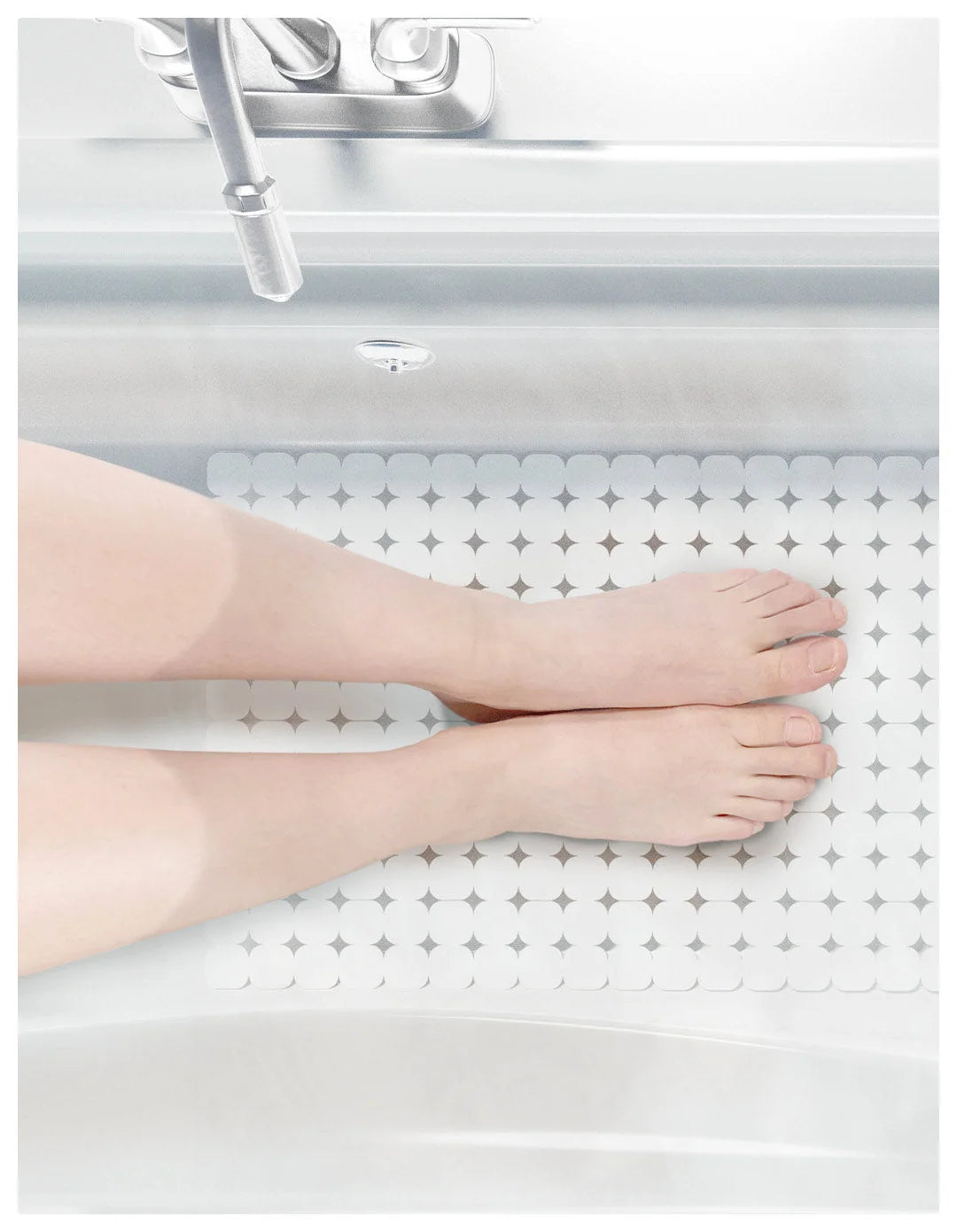 Bath Mat Non-Slip Suction Cups Fast-Draining Slots