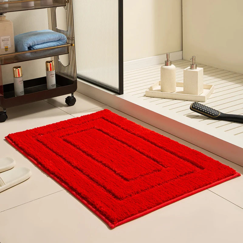 Bath Mat Plush Microfiber Absorbent Non-Slip Machine Washable