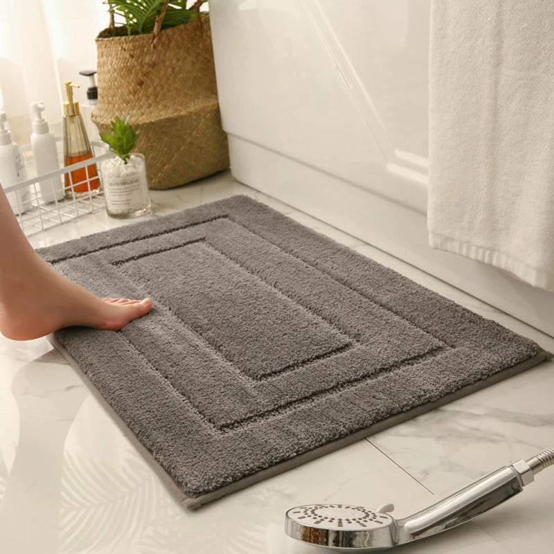Bath Mat Plush Microfiber Absorbent Non-Slip Machine Washable