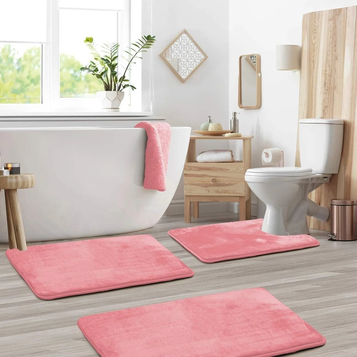 Bath Mat Set Memory Foam Non-Slip Set of 3