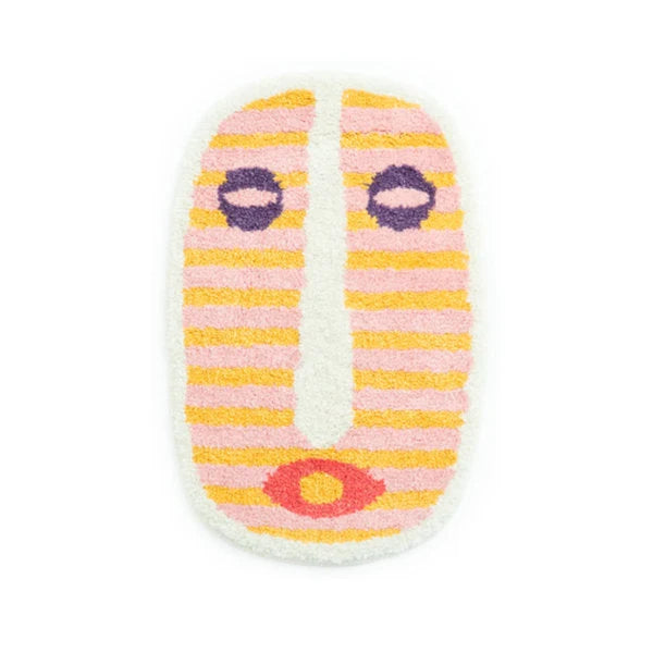 Bath Mat Soft & Absorbent Abstract Face Design