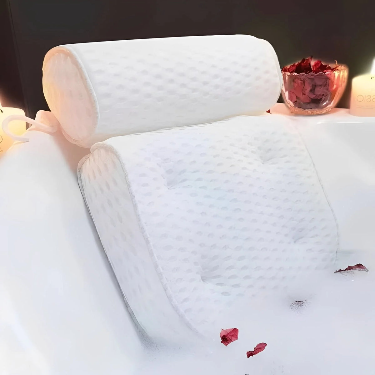 Bath Pillow Contoured Neck & Shoulder Six Suction Cups