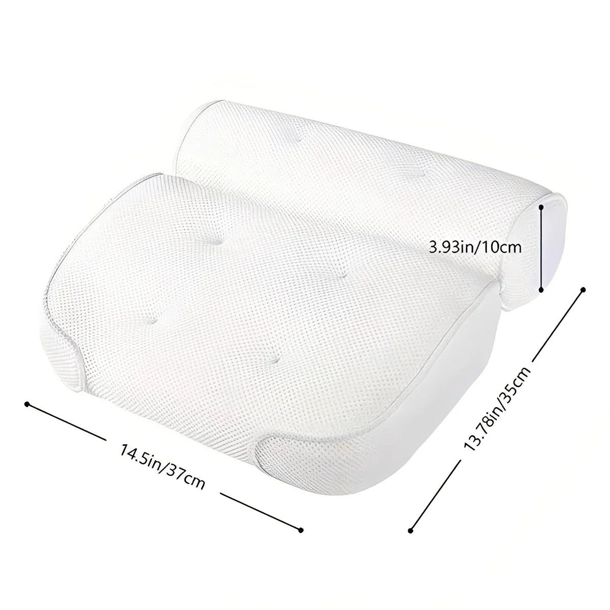 Bath Pillow Contoured Neck & Shoulder Six Suction Cups