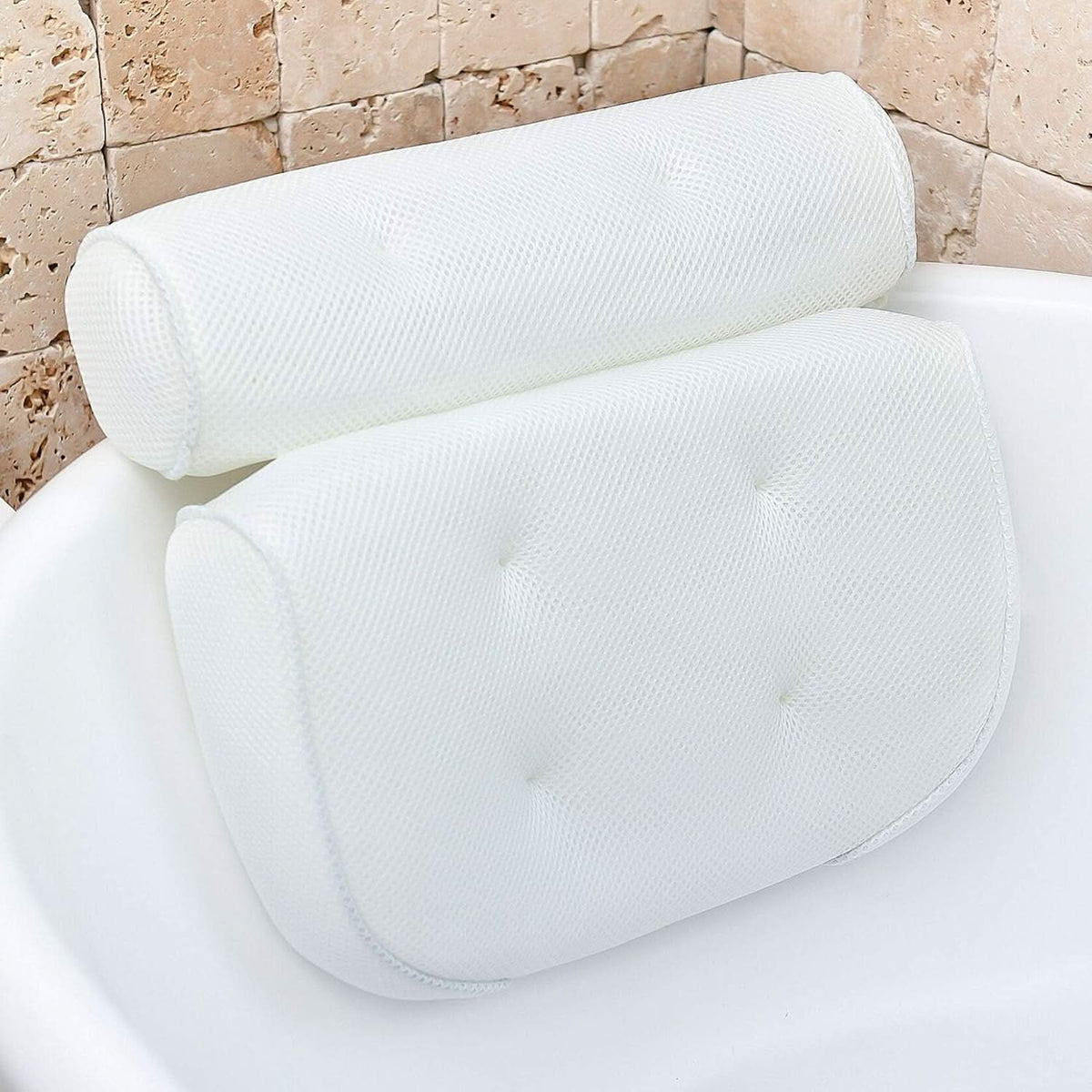Bath Pillow Ergonomic 4D Air Mesh Neck & Shoulder Support