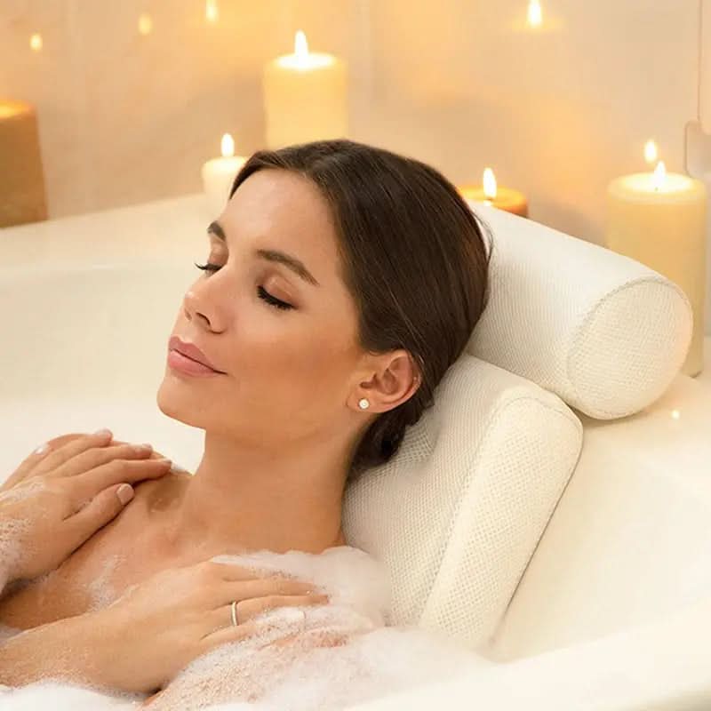 Bath Pillow Ergonomic 4D Air Mesh Neck & Shoulder Support