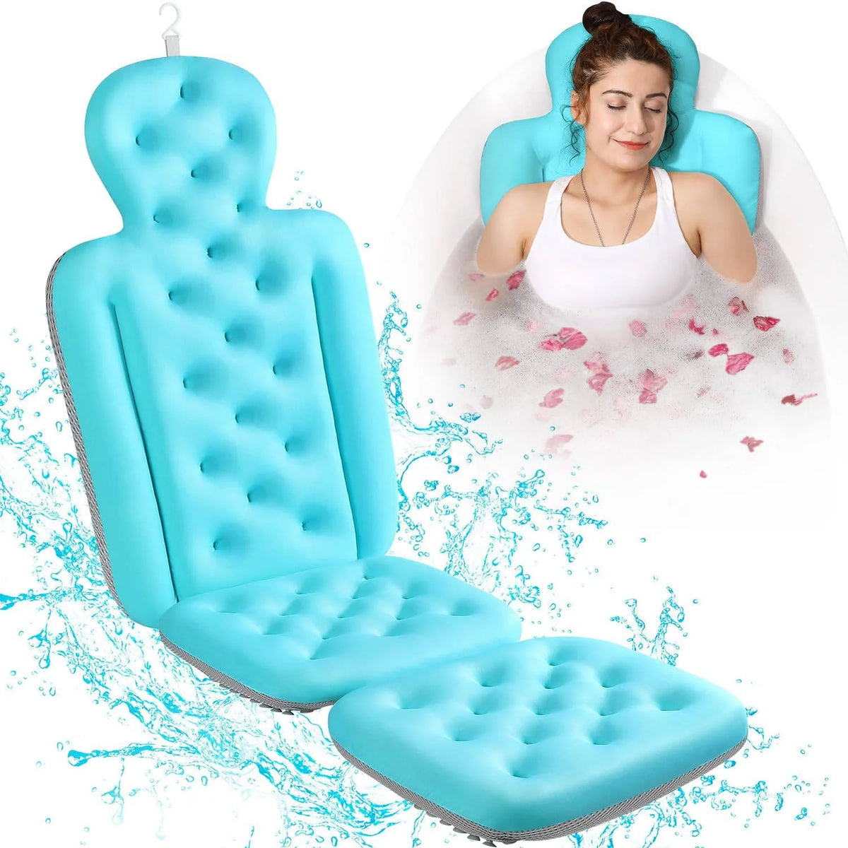 Bath Pillow Full-Body Breathable Mesh Non-Slip Suction Cups