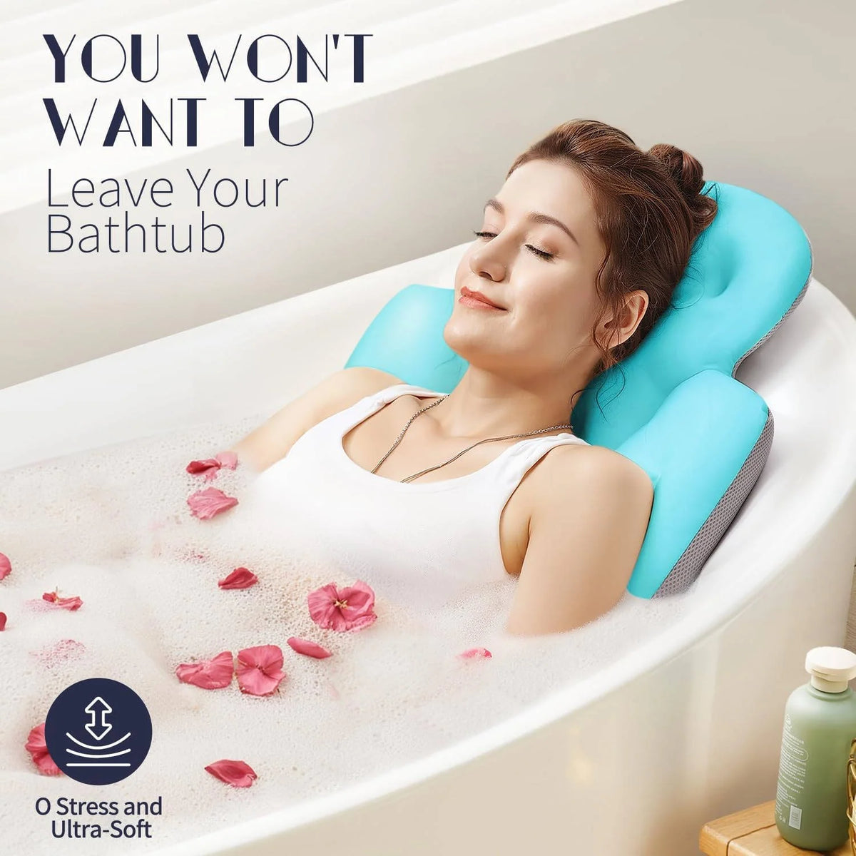 Bath Pillow Full-Body Breathable Mesh Non-Slip Suction Cups