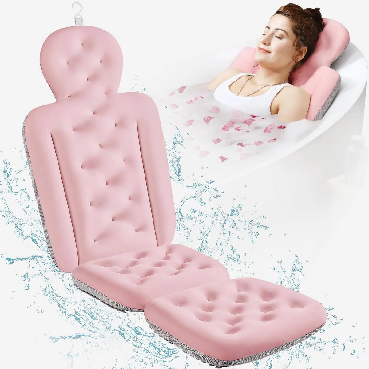 Bath Pillow Full-Body Breathable Mesh Non-Slip Suction Cups