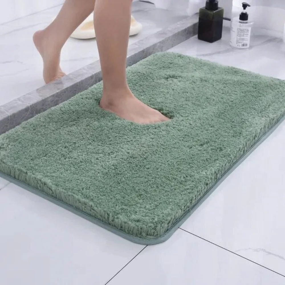 Bath Rug Plush Microfiber Absorbent Non-Slip Backing