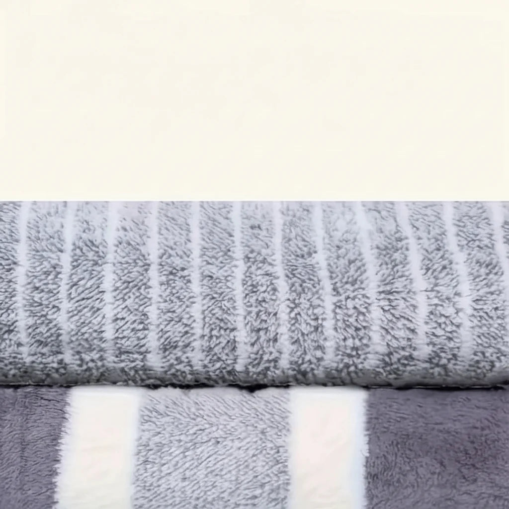 Bath Towel Set Microfiber Quick-Drying 8-Piece Striped Set