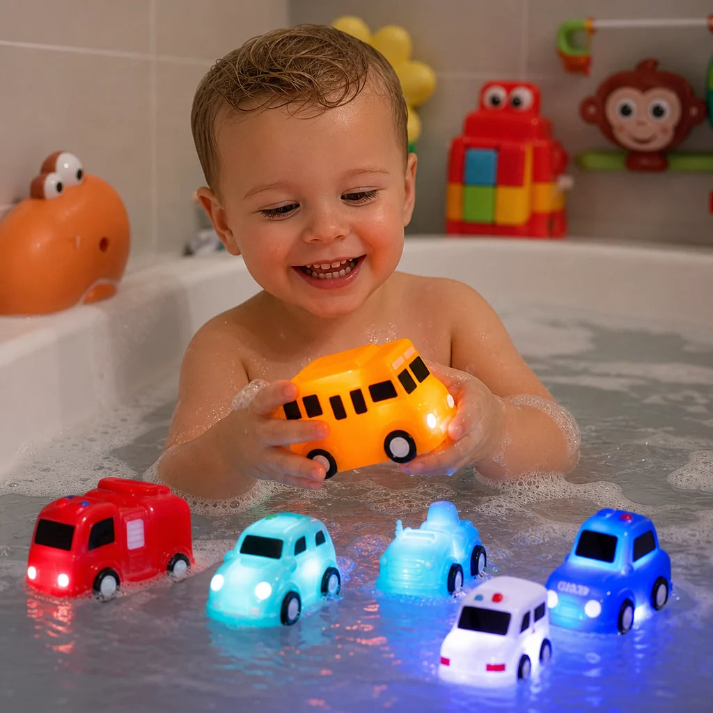 Bath Toy Car Set Floating Water-Activated Glow