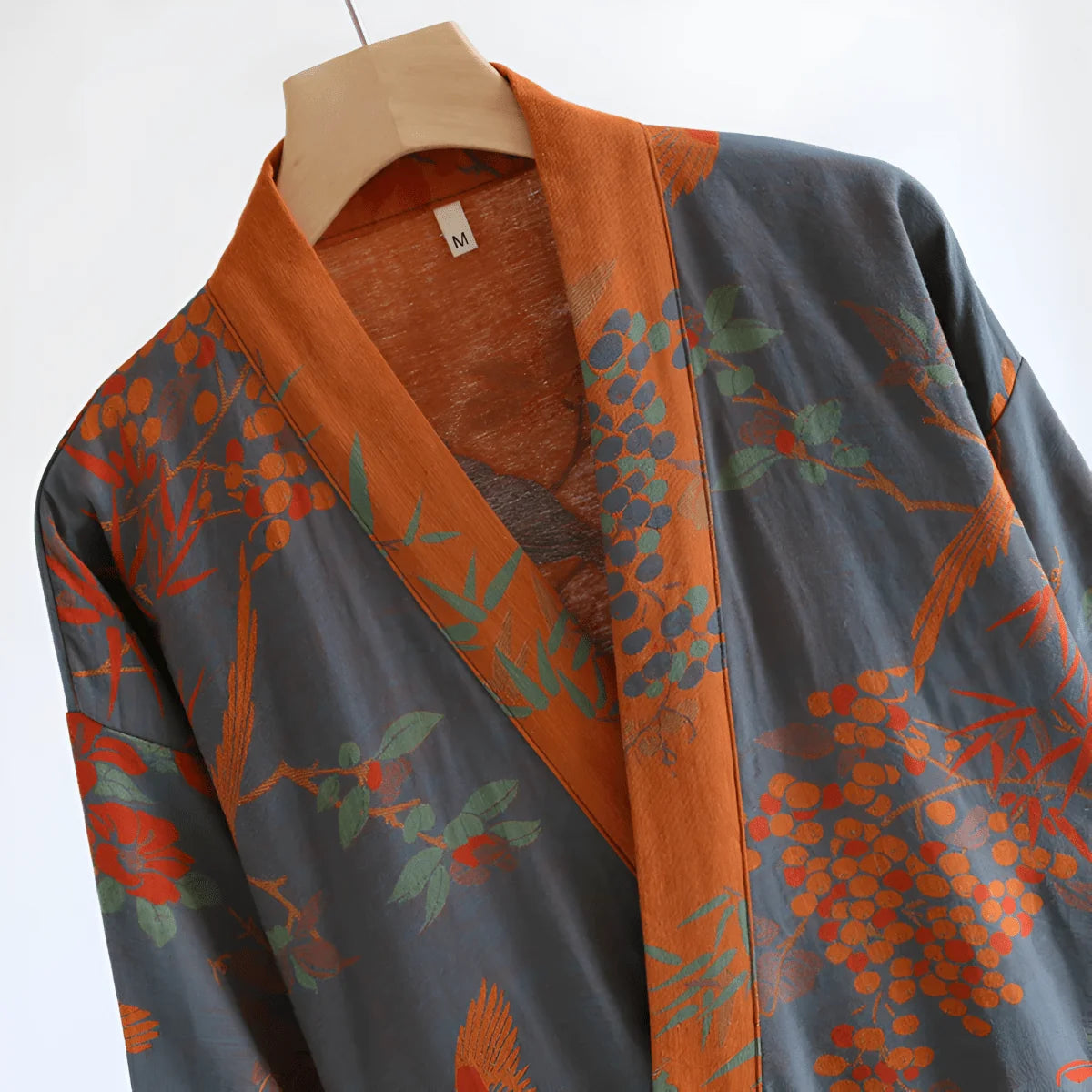 Bathrobe Lightweight Cotton Gauze Jacquard With Pockets