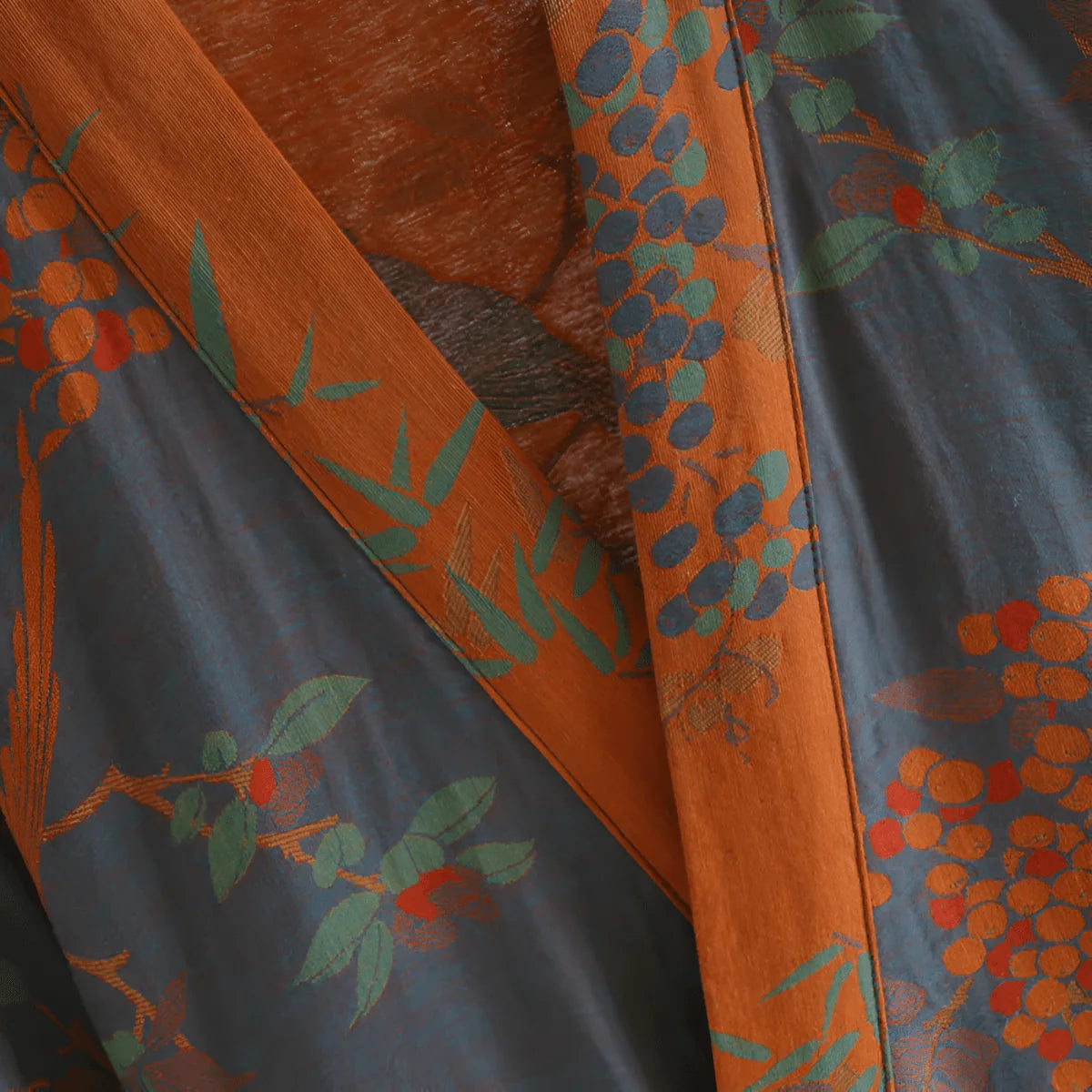 Bathrobe Lightweight Cotton Gauze Jacquard With Pockets