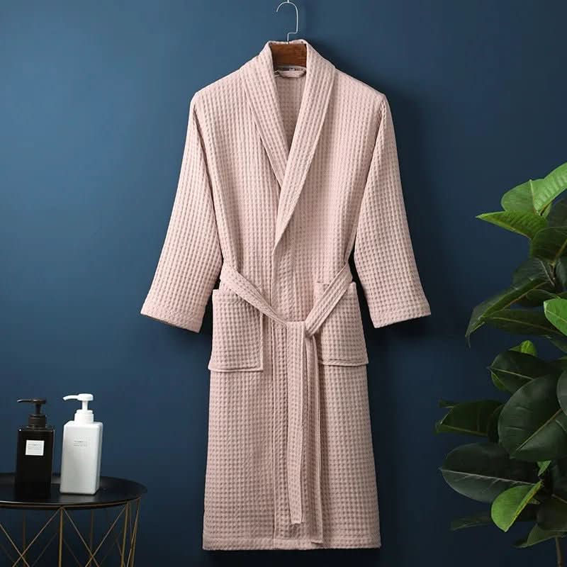 Bathrobe Waffle Texture Lightweight & Absorbent