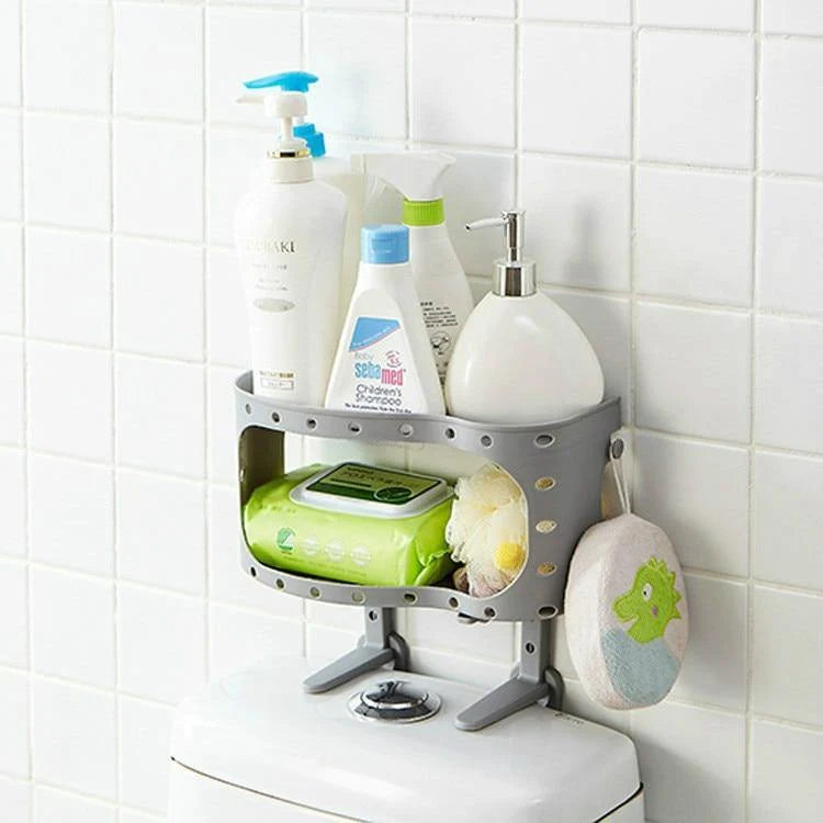 Bathroom Corner Storage Rack Adhesive Wall-Mounted, No-Drill Installation