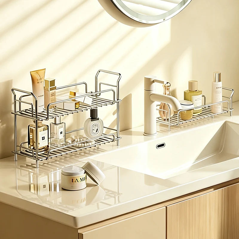 Bathroom Countertop Shelf 304 Stainless Steel Rust-Resistant Freestanding