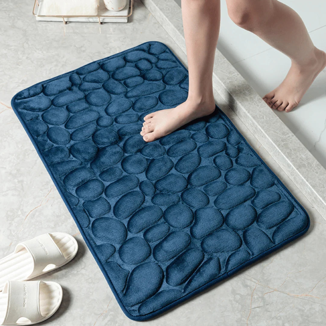 Bathroom Mat Absorbent Quick-Dry Slip-Resistant Pebble Texture