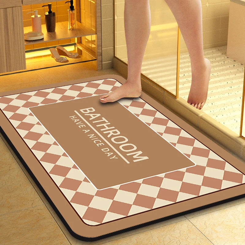 Bathroom Mat Cushioned Non-Slip Waterproof Surface