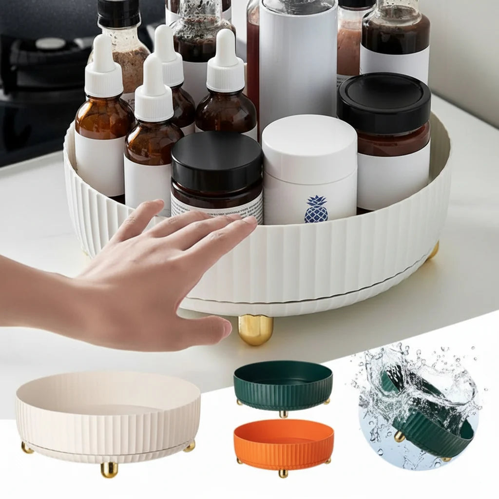 Bathroom Organizer 360° Rotating Space-Saving】【。