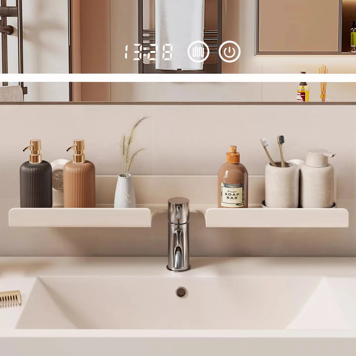 Bathroom Shelf Suction-Mounted Ventilated Drainage Base