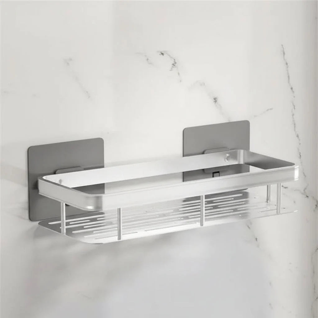 Bathroom Shower Shelf Stainless Steel No-Drill Adhesive Mount
