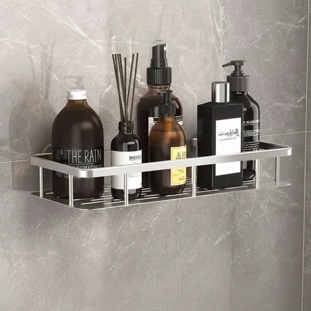 Bathroom Shower Shelf Stainless Steel No-Drill Adhesive Mount