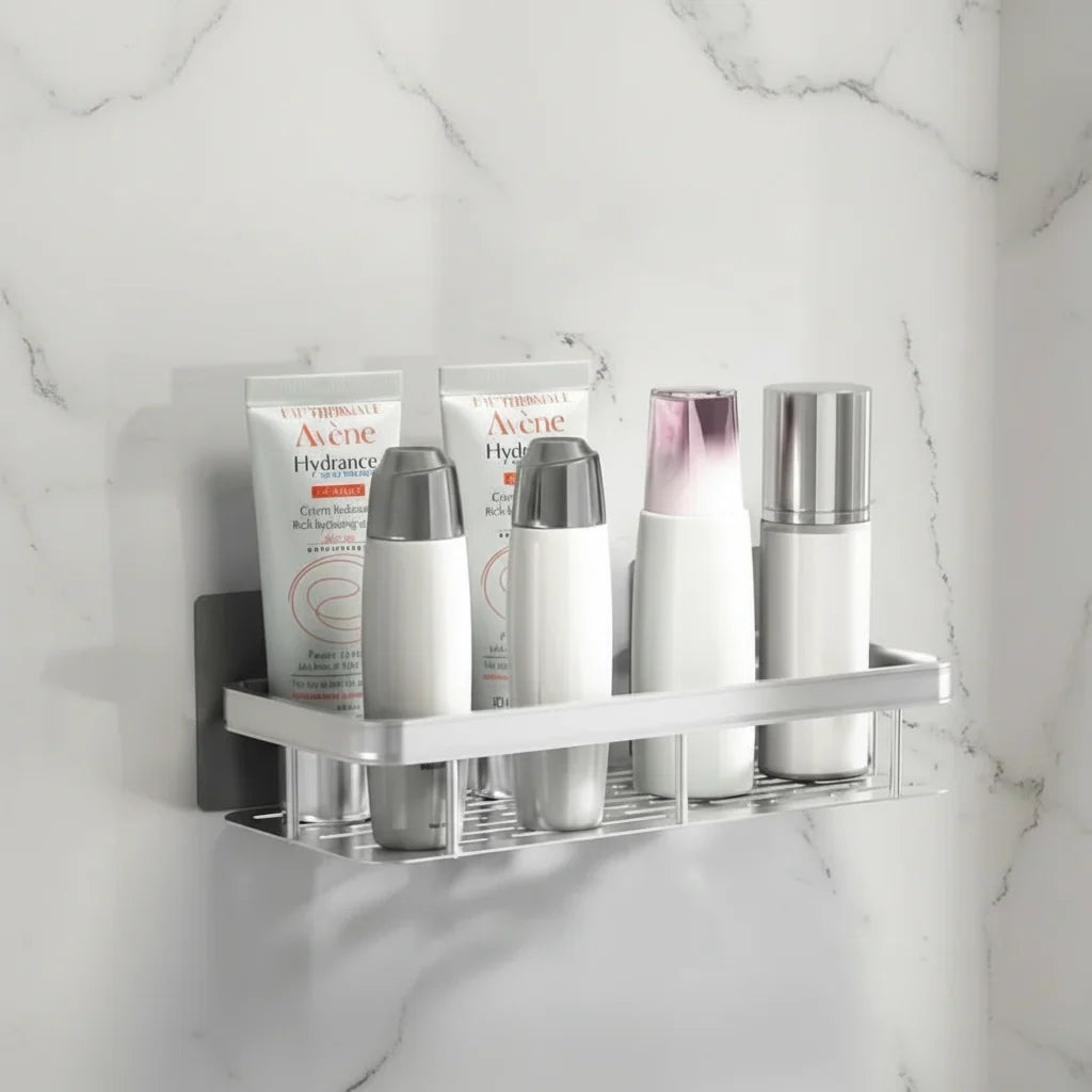 Bathroom Shower Shelf Stainless Steel No-Drill Adhesive Mount
