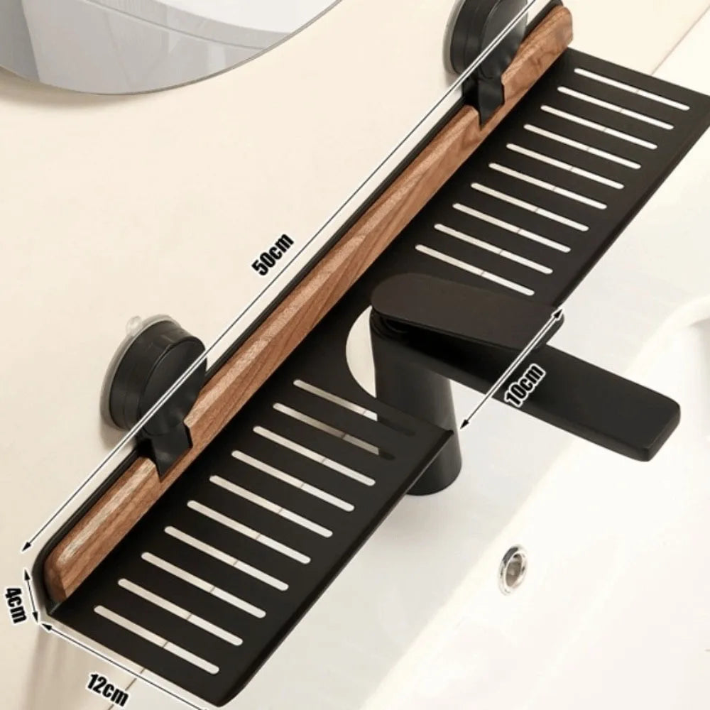 Bathroom Storage Rack No-Drill Suction Mount Open-Bottom Drainage
